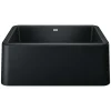 Blanco Ikon 27" Granite Composite Farmhouse Sink, Silgranit, Coal Black, 402531
