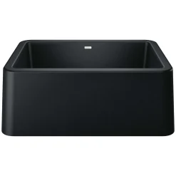 Blanco Ikon 27" Granite Composite Farmhouse Sink, Silgranit, Coal Black, 402531