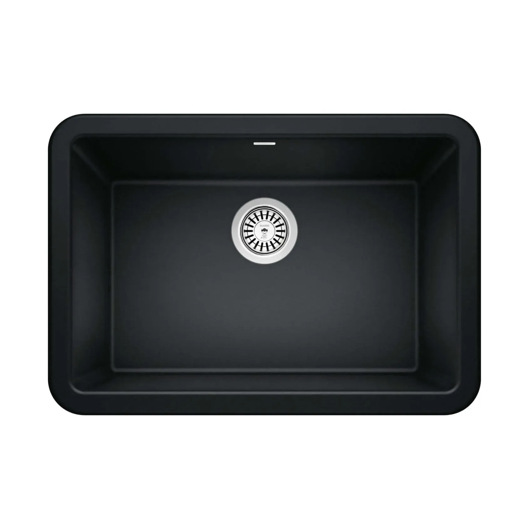 Blanco Ikon 27" Granite Composite Farmhouse Sink, Silgranit, Coal Black, 402531