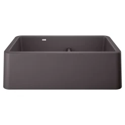 Blanco Ikon 33" Granite Composite Farmhouse Sink, Silgranit, 60/40 Double Bowl, Cinder, 402326