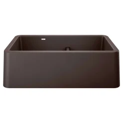 Blanco Ikon 33" Granite Composite Farmhouse Sink, Silgranit, 60/40 Double Bowl, Cafe, 402323