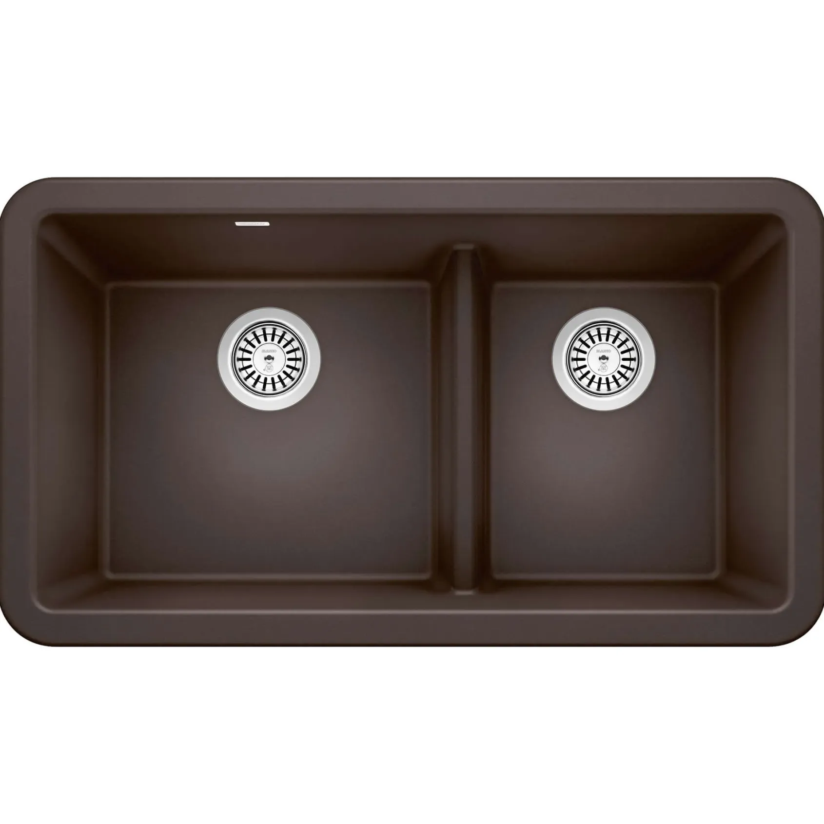 Blanco Ikon 33" Granite Composite Farmhouse Sink, Silgranit, 60/40 Double Bowl, Cafe, 402323