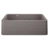Blanco Ikon 33" Granite Composite Farmhouse Sink, Silgranit, 60/40 Double Bowl, Metallic Gray, 402325