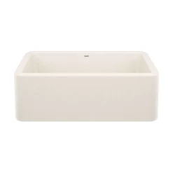 Blanco Ikon 30" Silgranit Farmhouse Sink, Soft White, No Faucet Hole, 443076