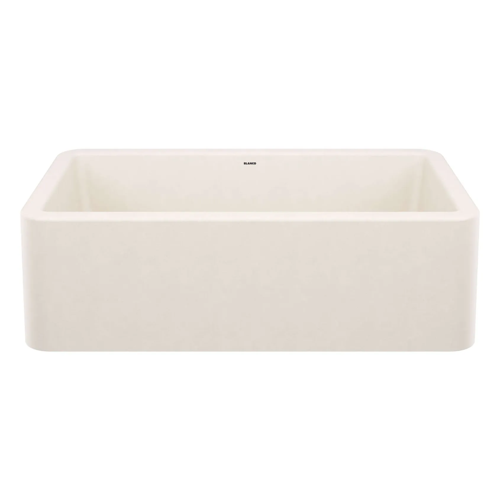 Blanco Ikon 33" Silgranit Farmhouse Sink, Soft White, No Faucet Hole, 443077