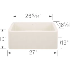 Blanco Ikon 27" Silgranit Farmhouse Sink, Soft White, No Faucet Hole, 443075