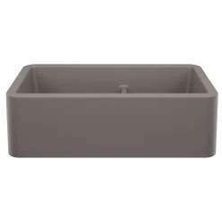 Blanco Ikon 33" Silgranit Farmhouse Sink, 60/40 Double Bowl, Volcano Gray, No Faucet Hole, 443115