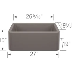 Blanco Ikon 27" Silgranit Farmhouse Sink, Volcano Gray, No Faucet Hole, 443112