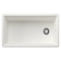 Blanco Inteos 33" Undermount Silgranit Workstation Kitchen Sink, White, No Faucet Hole, 443314