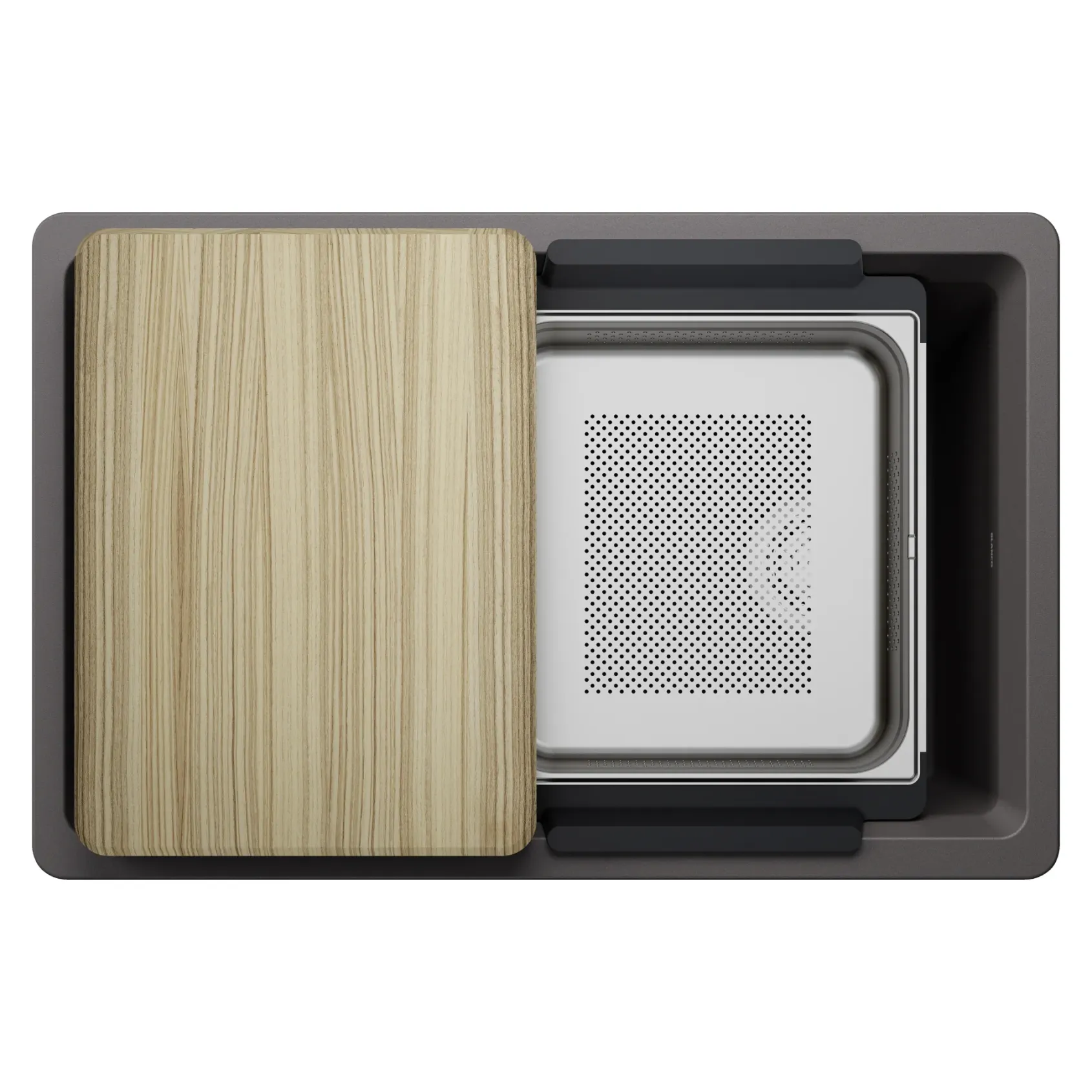 Blanco Inteos 30" Undermount Silgranit Workstation Kitchen Sink, Cinder, No Faucet Hole, 443305