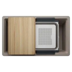 Blanco Inteos 33" Undermount Silgranit Workstation Kitchen Sink, Truffle, No Faucet Hole, 443315