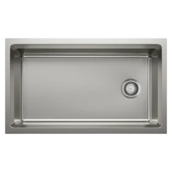 Blanco Inteos 33" Undermount Stainless Steel Workstation Kitchen Sink, Satin Polish, 18 Gauge, No Faucet Hole, 443300