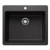 Blanco Liven 25" Dual Mount Silgranit Kitchen Sink, Anthracite, 1 Faucet Hole, 443219