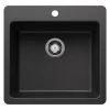 Blanco Liven 21" Dual Mount Silgranit Kitchen Sink, Anthracite, 1 Faucet Hole, 443227