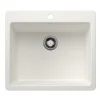 Blanco Liven 25" Dual Mount Silgranit Kitchen Sink, White, 1 Faucet Hole, 443221
