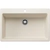 Blanco Liven 33" Dual Mount Silgranit Kitchen Sink, Soft White, 1 Faucet Hole, 443201