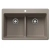 Blanco Liven 33" Dual Mount Silgranit Kitchen Sink, 50/50 Double Bowl, Truffle, 1 Faucet Hole, 443206
