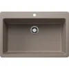 Blanco Liven 33" Dual Mount Silgranit Kitchen Sink, Truffle, 1 Faucet Hole, 443198