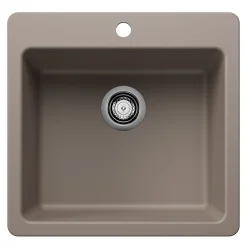 Blanco Liven 21" Dual Mount Silgranit Kitchen Sink, Truffle, 1 Faucet Hole, 443230
