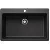 Blanco Liven 33" Dual Mount Silgranit Kitchen Sink, Anthracite, 1 Faucet Hole, 443195