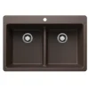 Blanco Liven 33" Dual Mount Silgranit Kitchen Sink, 50/50 Double Bowl, Cafe, 1 Faucet Hole, 443207