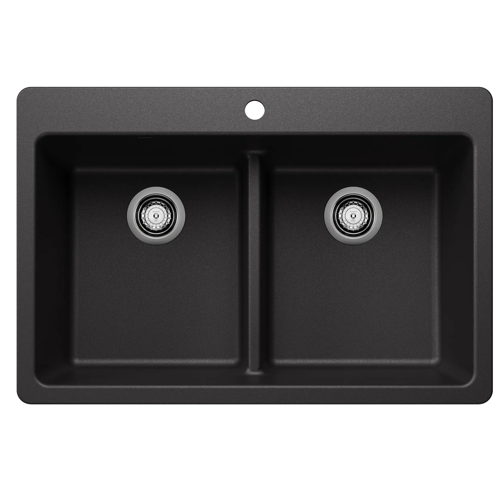 Blanco Liven 33" Dual Mount Silgranit Kitchen Sink, 50/50 Double Bowl, Anthracite, 1 Faucet Hole, 443203