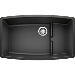 Blanco Performa 32" Undermount Granite Composite Kitchen Sink with Accessories, Silgranit, Anthracite, 440064