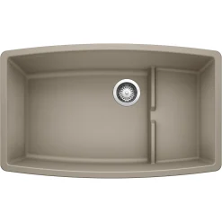 Blanco Performa 32" Undermount Granite Composite Kitchen Sink with Accessories, Silgranit, Truffle, 441291