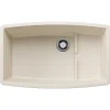 Blanco Performa 32" Undermount Silgranit Kitchen Sink, Soft White, No Faucet Hole, 443085