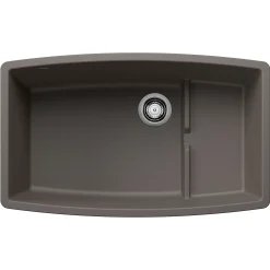 Blanco Performa 32" Undermount Silgranit Kitchen Sink, Volcano Gray, No Faucet Hole, 443122