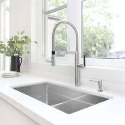 Blanco Precision 32" Undermount Stainless Steel Kitchen Sink, 18 Gauge, Satin Polish, 515823