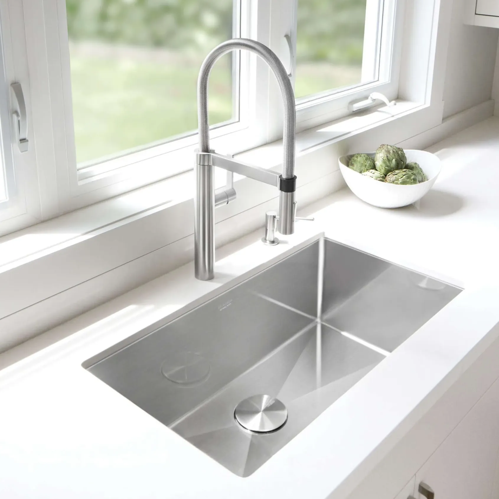 Blanco Precision 32" Undermount Stainless Steel Kitchen Sink, 18 Gauge, Satin Polish, 515823
