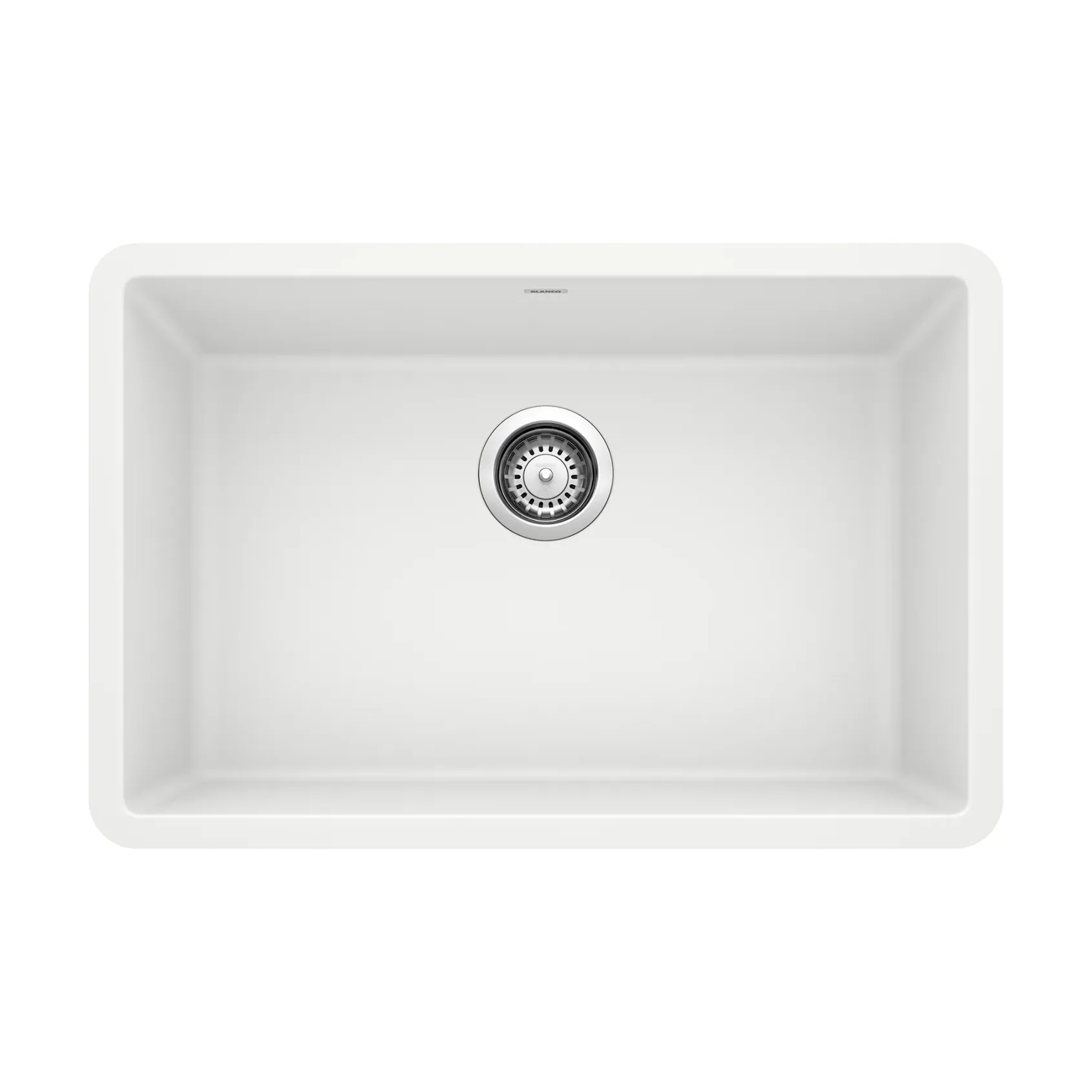 Blanco Precis 27" Undermount Granite Composite Kitchen Sink, Silgranit, White, 522429
