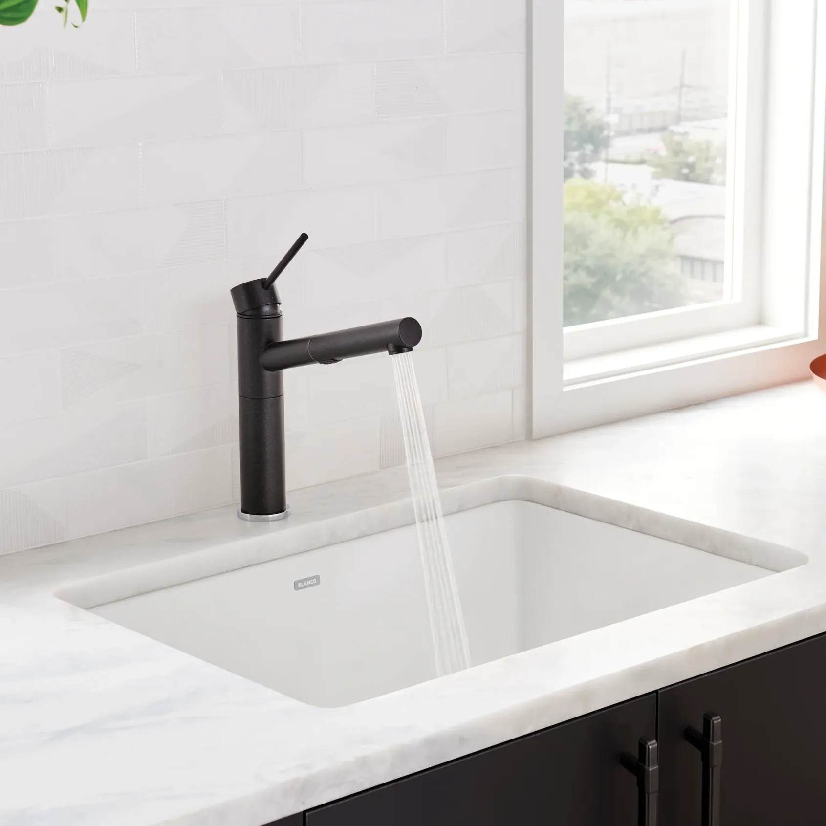 Blanco Precis 27" Undermount Granite Composite Kitchen Sink, Silgranit, White, 522429