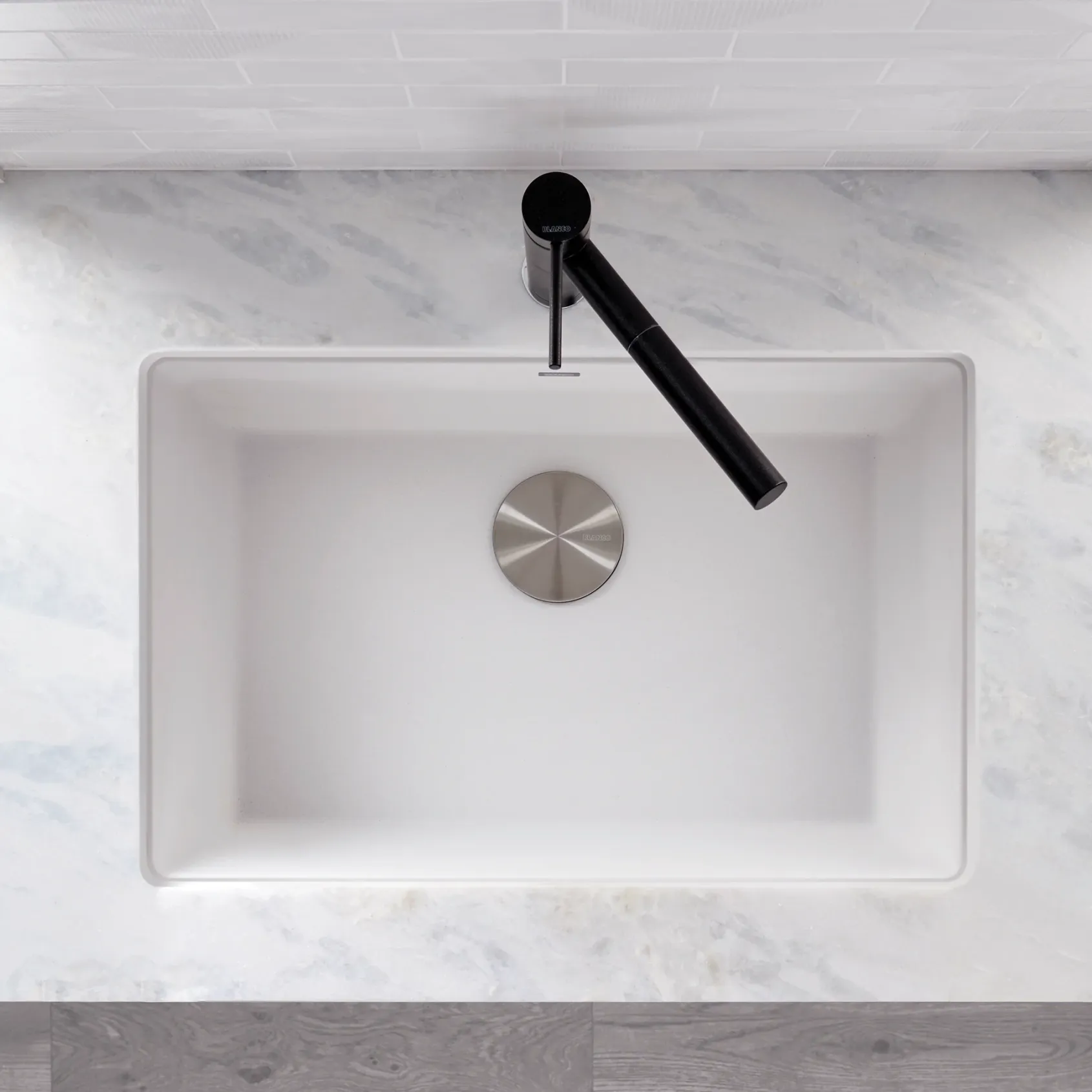 Blanco Precis 27" Undermount Granite Composite Kitchen Sink, Silgranit, White, 522429