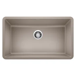 Blanco Precis 30" Undermount Granite Composite Kitchen Sink, Silgranit, Truffle, 442531