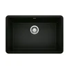 Blanco Precis 27" Undermount Granite Composite Kitchen Sink, Silgranit, Coal Black, 442930