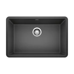 Blanco Precis 27" Undermount Granite Composite Kitchen Sink, Silgranit, Anthracite, 522259