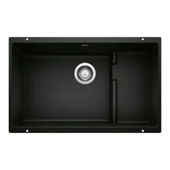 Blanco Precis 29" Undermount Granite Composite Kitchen Sink, Silgranit, Coal Black, 442934