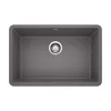 Blanco Precis 27" Undermount Granite Composite Kitchen Sink, Silgranit, Cinder, 522427