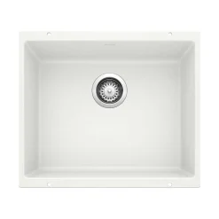 Blanco Precis 21" Undermount Granite Composite Kitchen Sink, Silgranit, White, 513426
