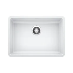 Blanco Precis 25" Undermount Granite Composite ADA Compliant Kitchen Sink, Silgranit, White, 442542