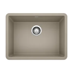 Blanco Precis 23" Undermount Granite Composite Kitchen Sink, Silgranit, Truffle, 522417