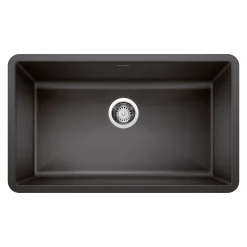 Blanco Precis 32" Undermount Granite Composite Kitchen Sink, Silgranit, Anthracite, 440149
