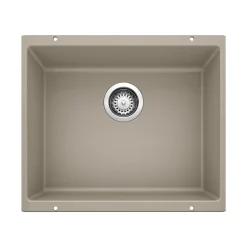Blanco Precis 21" Undermount Granite Composite Kitchen Sink, Silgranit, Truffle, 517677