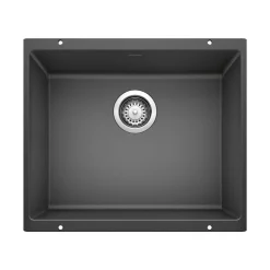 Blanco Precis 21" Undermount Granite Composite Kitchen Sink, Silgranit, Anthracite, 513428