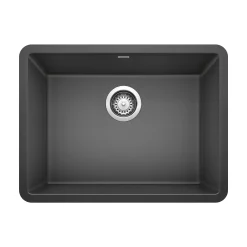 Blanco Precis 23" Undermount Granite Composite Kitchen Sink, Silgranit, Anthracite, 522258