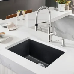 Blanco Precis 23" Undermount Granite Composite Kitchen Sink, Silgranit, Anthracite, 522258