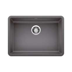 Blanco Precis 25" Undermount Granite Composite ADA Compliant Kitchen Sink, Silgranit, Cinder, 442539