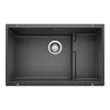 Blanco Precis 29" Undermount Granite Composite Kitchen Sink with Accessories, Silgranit, Anthracite, 519450